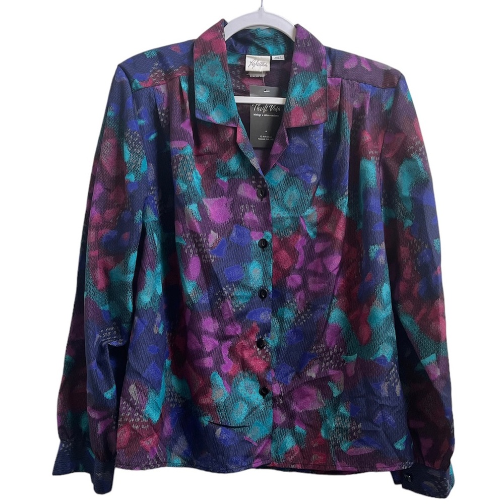Vintage 1980s Pykettes Button-Up Blouse Top